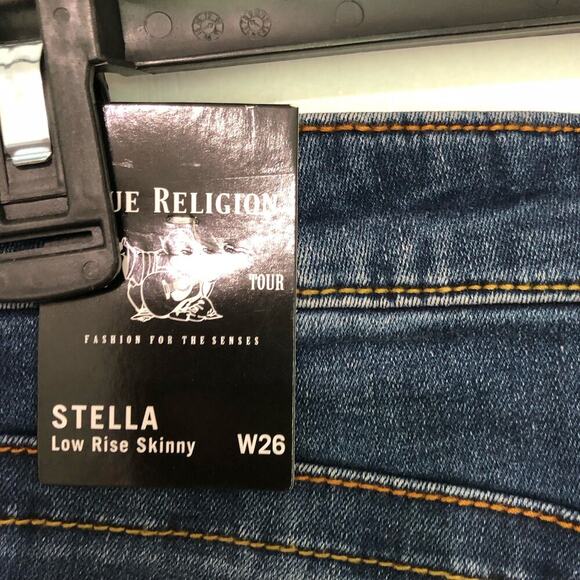 True Religion Women's Stella Mid-Rise Flap  SkinnyLeg Jeans Size 26 New With Tag - Picture 8 of 10